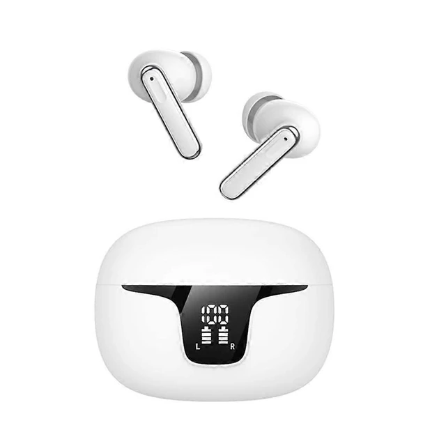Alt view image 5 of 8 - Bluetooth 5.3 In-Ear Headphones with Active Noise Cancelling, 24H Playtime, Mic - White