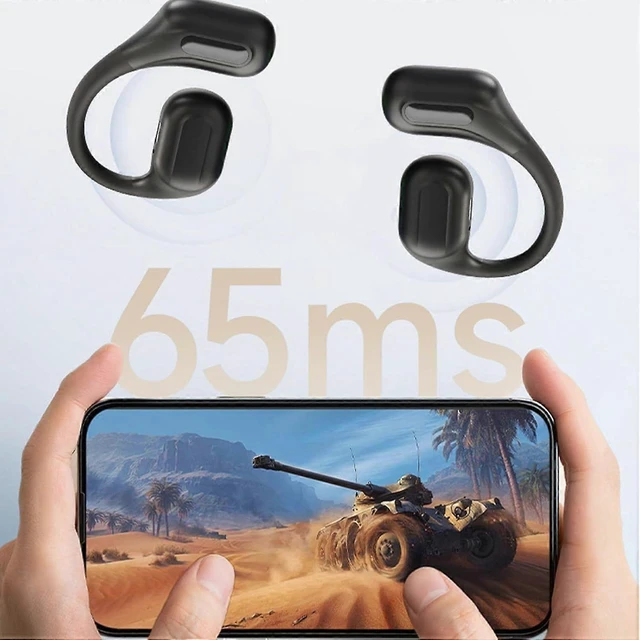 Alt view image 7 of 10 - Bluetooth 5.3 Open-Ear Headphones, 18H Playtime Noise Cancelling, Sweatproof for Running/Fitness (White)