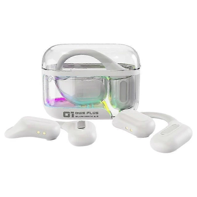 Alt view image 6 of 10 - Bluetooth 5.3 Open-Ear Headphones, 18H Playtime Noise Cancelling, Sweatproof for Running/Fitness (White)