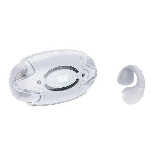 Alt view image 6 of 10 - White Open Ear Clip Headphones Bluetooth 5.3 with Mic, 30H Playtime for Women & Girls