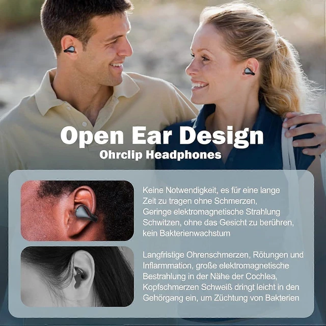 Alt view image 10 of 10 - Open Ear Bluetooth Headphones for Small Ears, IP5 Waterproof Sports Earbuds with Mic & 200H Playtime