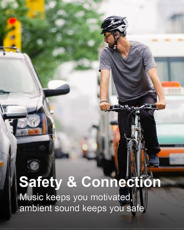Alt view image 10 of 10 - Bluetooth 5.3 Bone Conduction Headphones, IPX6 Waterproof, 15H Playtime, Open-Ear Design for Running & Cycling (Black)