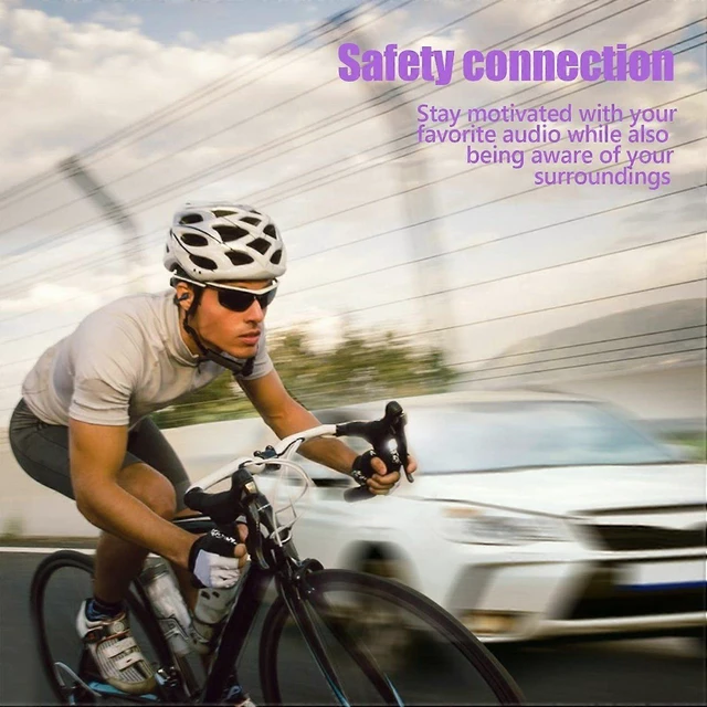 Alt view image 12 of 12 - Wireless Bone Conduction Headphones Bluetooth 5.3, Open Ear HIFI Sound, Fingerprint Touch, Purple
