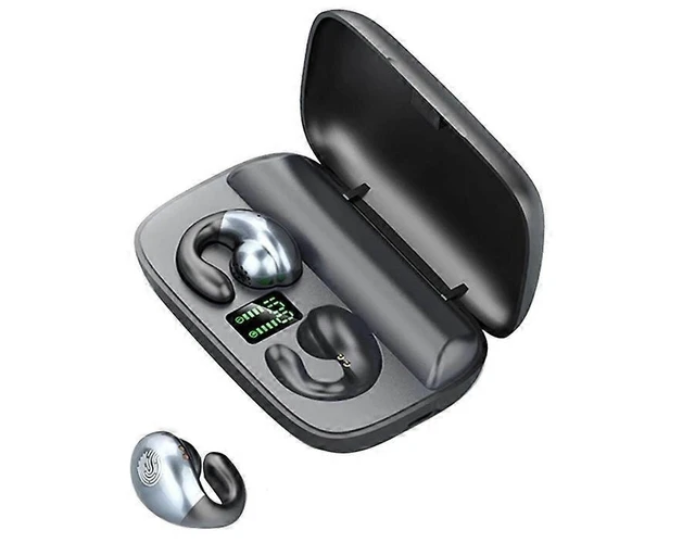 Alt view image 11 of 12 - Lightweight Wireless Bone Conduction Headphones for Small Ears, Open Ear Clip Design, 5H Playback, IPX Waterproof - Black