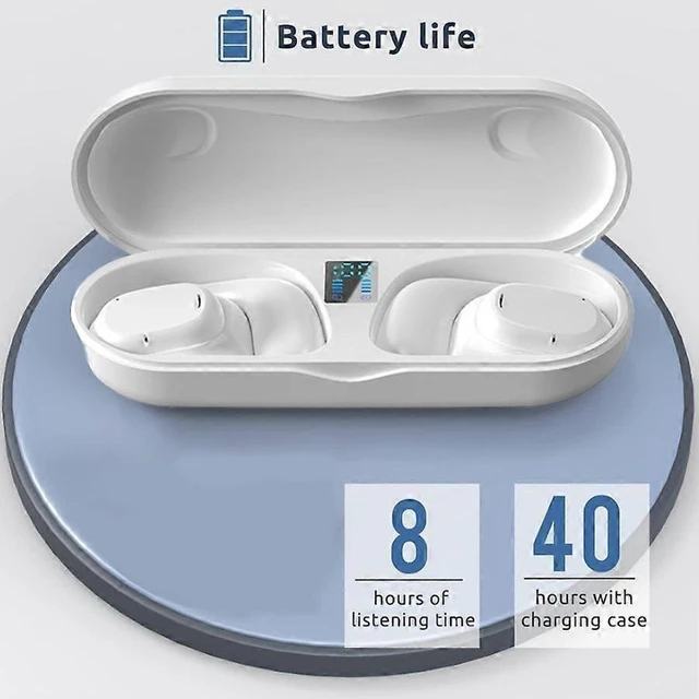 Alt view image 12 of 12 - Open Ear Air Conduction Bluetooth Headphones for Kids & Adults, White - Wireless Sports Earbuds