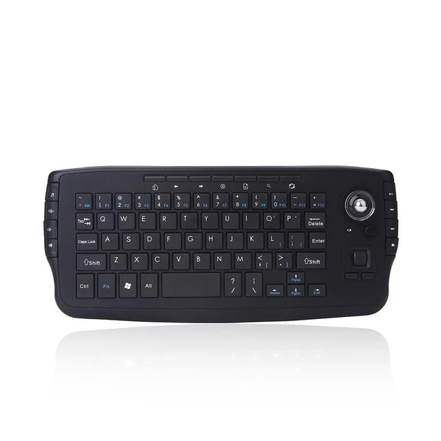 Alt view image 8 of 14 - Mini Ergonomic Keyboard Trackball Air Mouse 1200dpi Function TV 2.4G Wireless Keyboard with trackball Mouse Keyboartd Combo for Lapotp PC TV Remote Controller HTPC (Black)