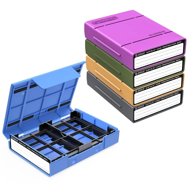 Alt view image 8 of 14 - 5-Pack Hard Drive Carrying Case Protective Box for 3.5/2.5 Inch SSD HDD Portable with Anti-Static,Shockproof and Dust Proof Travel Storage Bag-PHP25-5C
