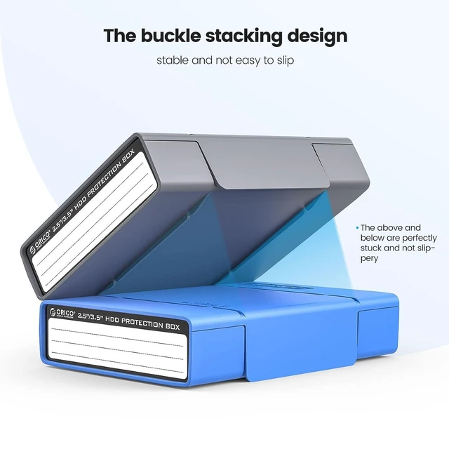 Alt view image 12 of 14 - 5-Pack Hard Drive Carrying Case Protective Box for 3.5/2.5 Inch SSD HDD Portable with Anti-Static,Shockproof and Dust Proof Travel Storage Bag-PHP25-5C
