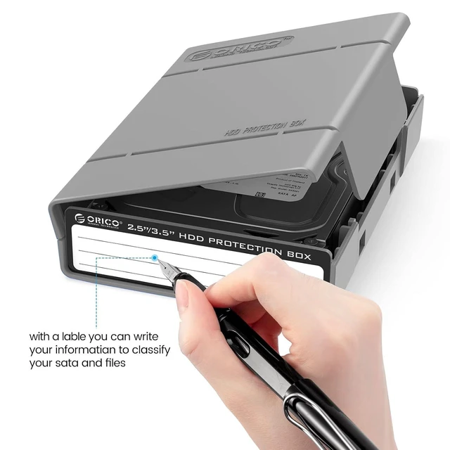 Alt view image 13 of 14 - 5-Pack Hard Drive Carrying Case Protective Box for 3.5/2.5 Inch SSD HDD Portable with Anti-Static,Shockproof and Dust Proof Travel Storage Bag-PHP25-5C