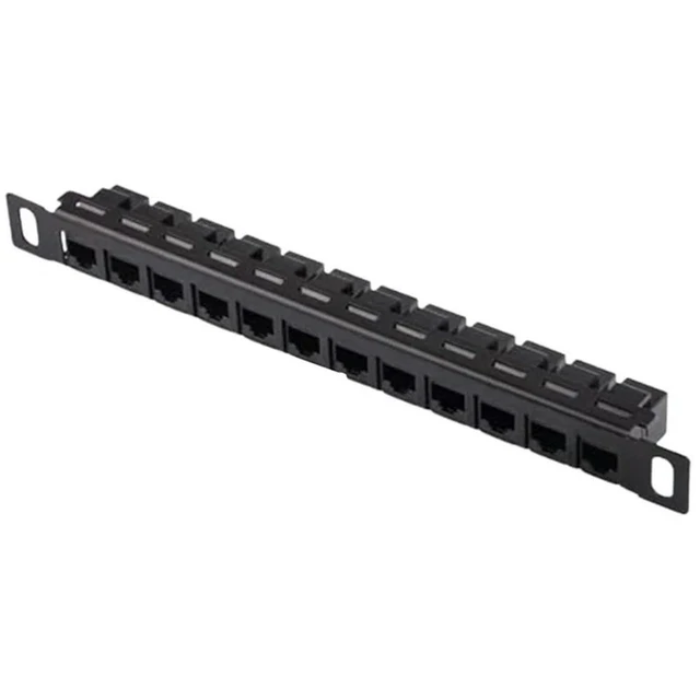 Alt view image 4 of 6 - Network Wire Organizer Rack For Cord Management 12 Port Patch Panel Unshielded Cat5e/Cat6 Cable