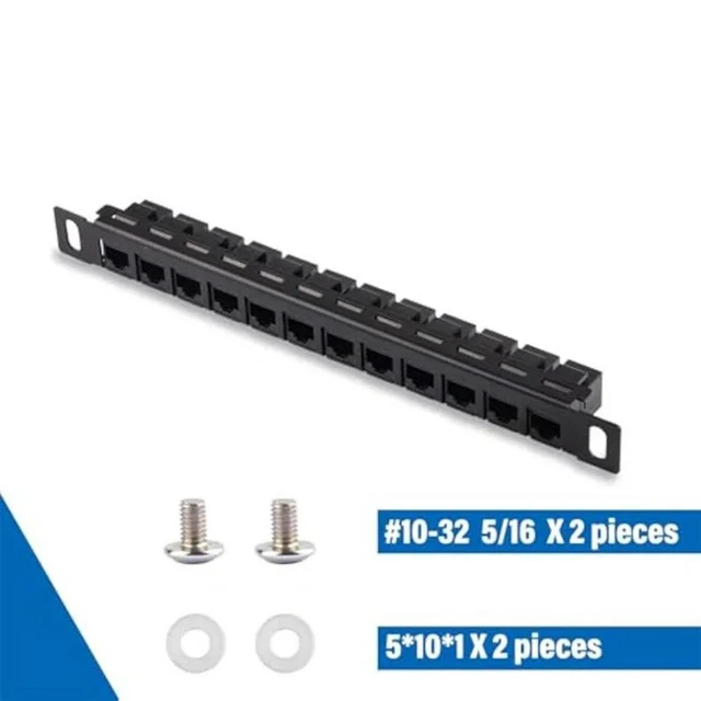 Alt view image 5 of 6 - Network Wire Organizer Rack For Cord Management 12 Port Patch Panel Unshielded Cat5e/Cat6 Cable