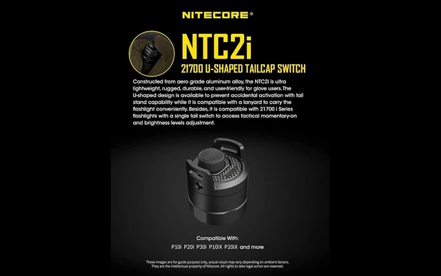 Alt view image 4 of 4 - NTC2i Durable U-Shaped Tail Cap for P10i P20i P30i P10iX P20iX etc iSeries Flashlights