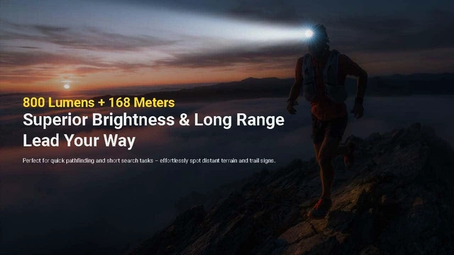 Alt view image 10 of 14 - UT27 MCT Pro 800 Lumen Running Headlamp USB-C Rechargeable Dual Power with 3 Color Temperatures Red Light Lightweight Trail Hiking Camping Sticker (Black)