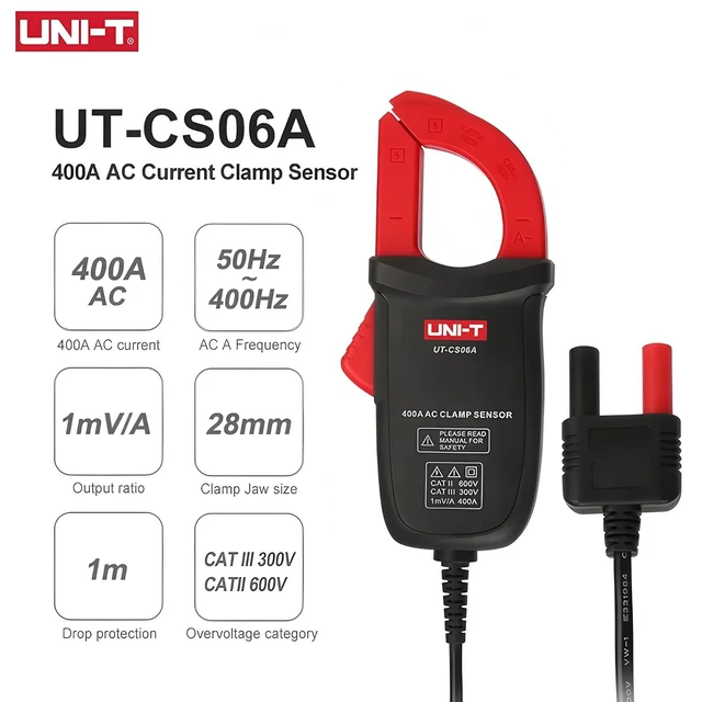 Alt view image 9 of 14 - UT-CS06A 400A AC Current Clamp Sensor; Multimeter Sensor for UT61E+ UT196 UT139C UT117C UT136B+ Option Current clamp