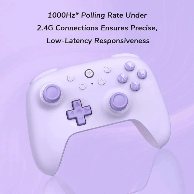 Alt view image 2 of 6 - 8Bitdo Ultimate 2C Wireless Controller for Windows PC and Android, Gamepad with 1000Hz Polling Rate, Remappable L4/R4 Bumpers, Rumble Vibration and Turbo Function Orange Purple