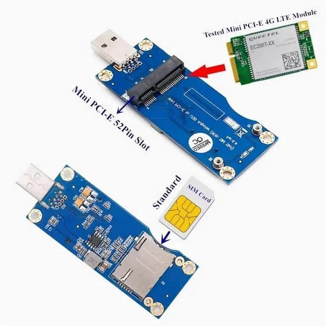 Alt view image 3 of 4 - Mini PCIe to USB with SIM card Mini PCI-E to SIM with USB adapter 3G/4G
