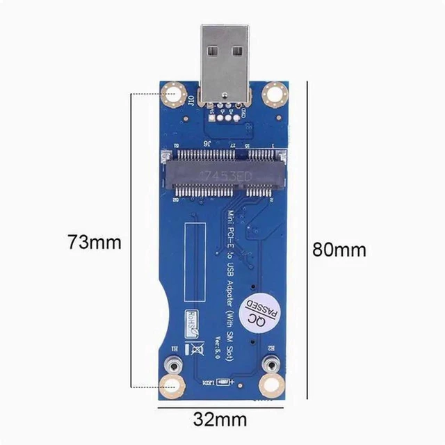Alt view image 2 of 4 - Mini PCIe to USB with SIM card Mini PCI-E to SIM with USB adapter 3G/4G