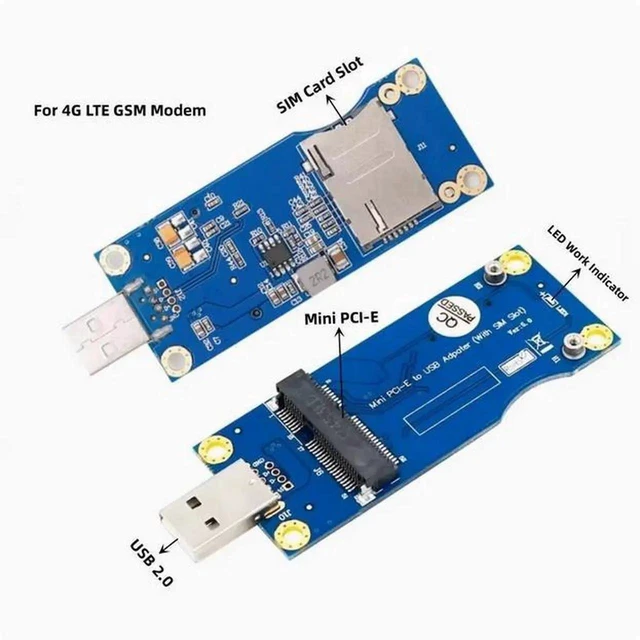 Alt view image 4 of 4 - Mini PCIe to USB with SIM card Mini PCI-E to SIM with USB adapter 3G/4G