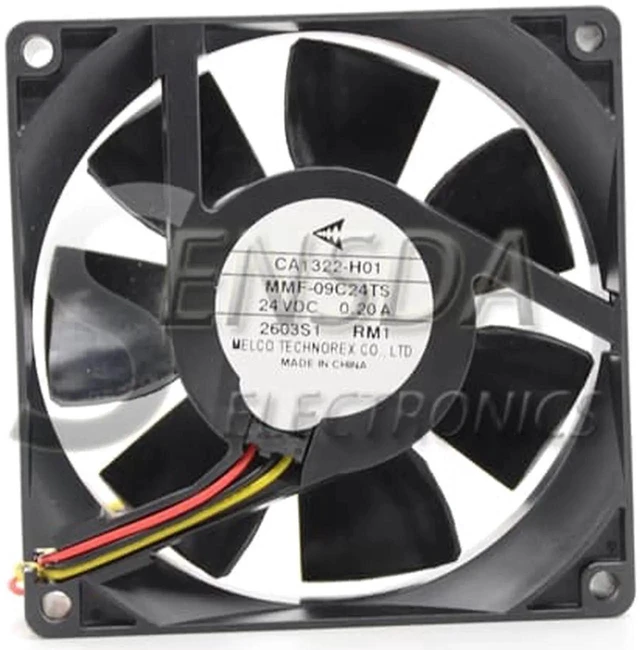 Alt view image 2 of 6 - 9CM case cooler Melco MMF-09C24TS YM4 9025 DC 24V 0.2A ABB PLC Fan Server Cooling Fan