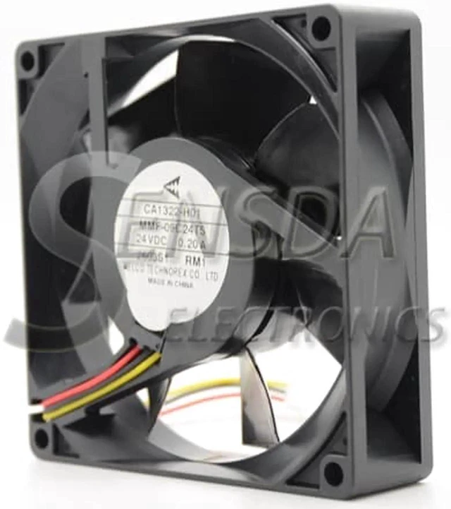 Alt view image 6 of 6 - 9CM case cooler Melco MMF-09C24TS YM4 9025 DC 24V 0.2A ABB PLC Fan Server Cooling Fan