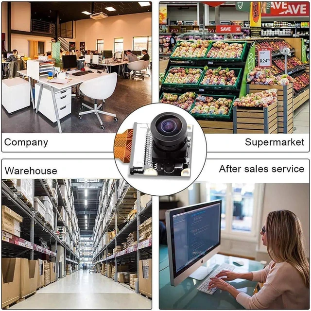 Alt view image 4 of 7 - Raspberry Pi Zero W Camera Module 5MP Wide Angle 160 Degree Fisheye Lens Camera Night Vision OV5647 1080P Sensor HD Webcam Video with Zero Cable for Raspberry Pi Model 3 B B+ A+ RPi 3 2 1 zero zero W