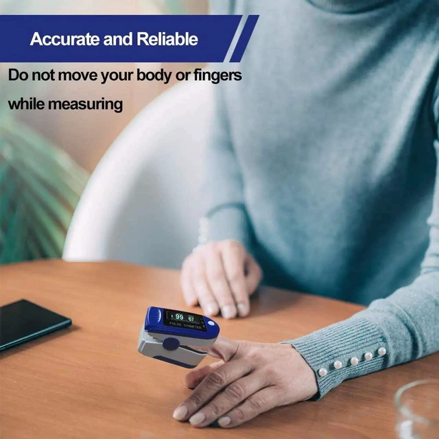 Alt view image 5 of 7 - Pulse Oximeter Fingertip, Blood Oxygen Saturation Monitor Fingertip, Portable Blood Oxygen Meter Finger Oximeter Finger with Pulse, O2 Monitor Finger for Oxygen