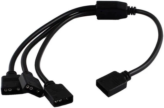 Alt view image 4 of 4 - 2 Pack 5V 3-Pin RGB 3-Way Female to x Female RBW LED Strip Splitter Cable,3 Port AURA RGB Lighting Hub w/ Gender Changer Adapter - 1 Foot