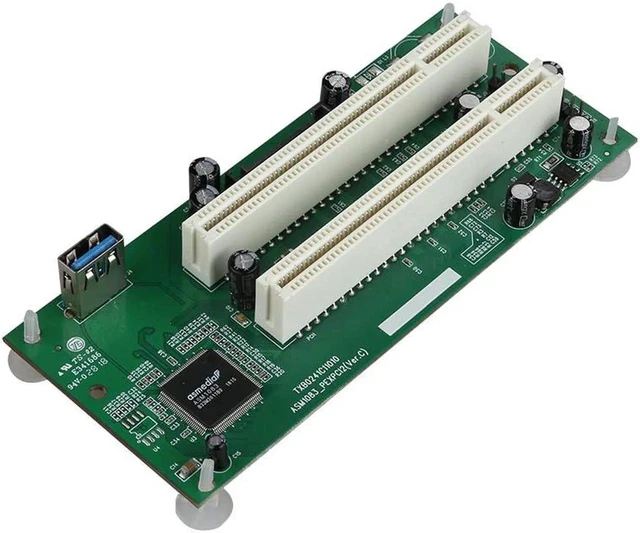 Alt view image 3 of 4 - PCI-Express to PCI Adapter Card PCIe to Dual Pci Slot Expansion Card USB 3.0 Add on Cards Converter