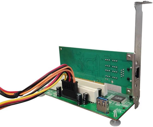 Alt view image 4 of 4 - PCI-Express to PCI Adapter Card PCIe to Dual Pci Slot Expansion Card USB 3.0 Add on Cards Converter