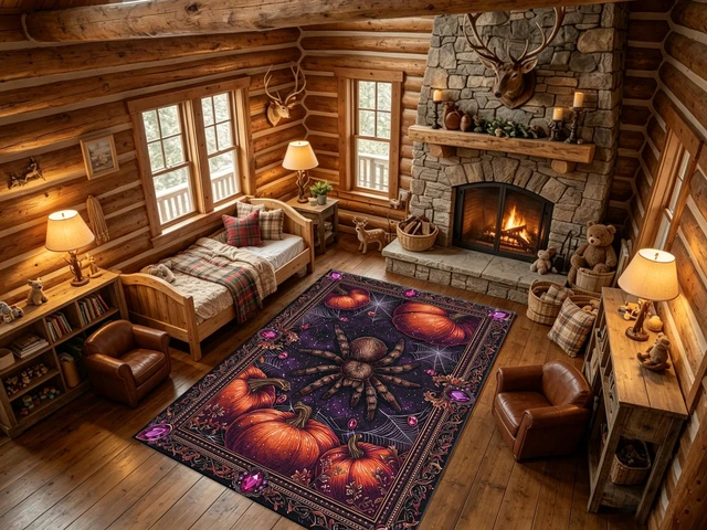 Alt view image 5 of 7 - Halloween Spider Pumpkin Print Washable Rectangle Area Rug, Decorative Floor Carpet for Living Room Bedroom, Multiple Sizes 6x10,6x8,5x7,4x6,3x5