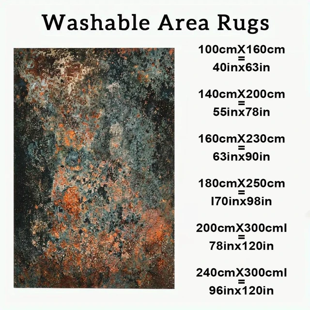 Alt view image 4 of 7 - Distressed Vintage Mixed Color Print Washable Rectangle Area Rug, Decorative Indoor Floor Carpet for Living Room Bedroom Dining Room, Multiple Sizes 6x10,6x8,5x7,4x6,3x5