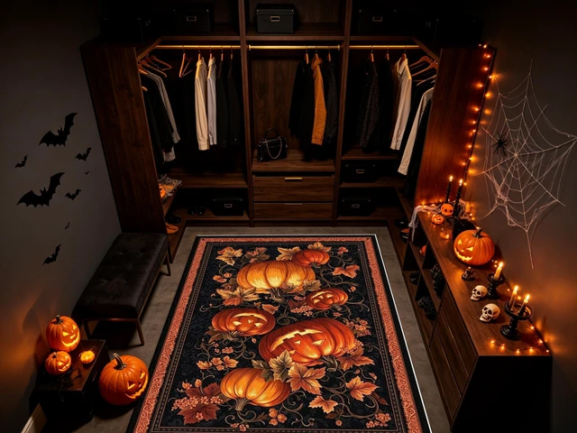 Alt view image 5 of 7 - Halloween Pumpkin Leaf Print Washable Rectangle Area Rug, Decorative Indoor Floor Carpet for Living Room Bedroom Dining Room, Multiple Sizes 6x10,6x8,5x7,4x6,3x5