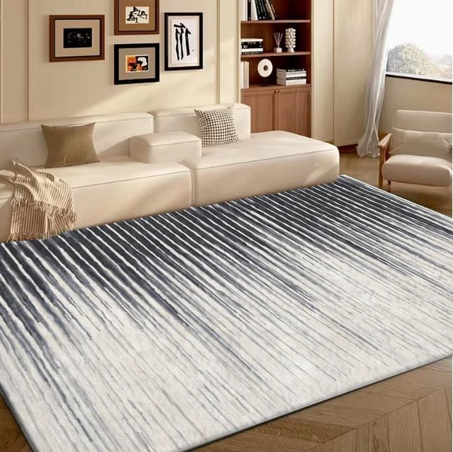 Alt view image 2 of 7 - Modern Gradient Stripe Washable Rectangle Area Rug, Indoor Decor Floor Carpet for Living Room Bedroom Dining Room, Multiple Sizes 6x10,6x8,5x7,4x6,3x5