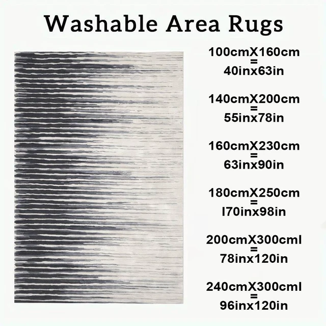 Alt view image 4 of 7 - Modern Gradient Stripe Washable Rectangle Area Rug, Indoor Decor Floor Carpet for Living Room Bedroom Dining Room, Multiple Sizes 6x10,6x8,5x7,4x6,3x5