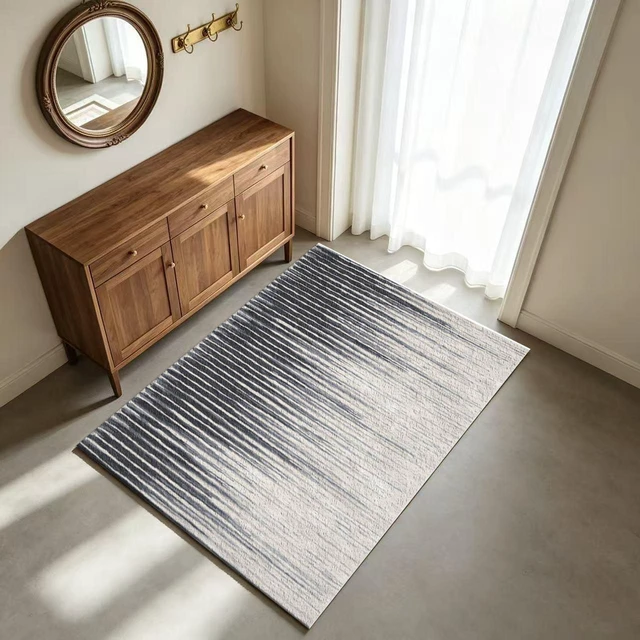 Alt view image 6 of 7 - Modern Gradient Stripe Washable Rectangle Area Rug, Indoor Decor Floor Carpet for Living Room Bedroom Dining Room, Multiple Sizes 6x10,6x8,5x7,4x6,3x5