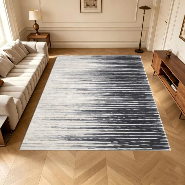Alt view image 7 of 7 - Modern Gradient Stripe Washable Rectangle Area Rug, Indoor Decor Floor Carpet for Living Room Bedroom Dining Room, Multiple Sizes 6x10,6x8,5x7,4x6,3x5