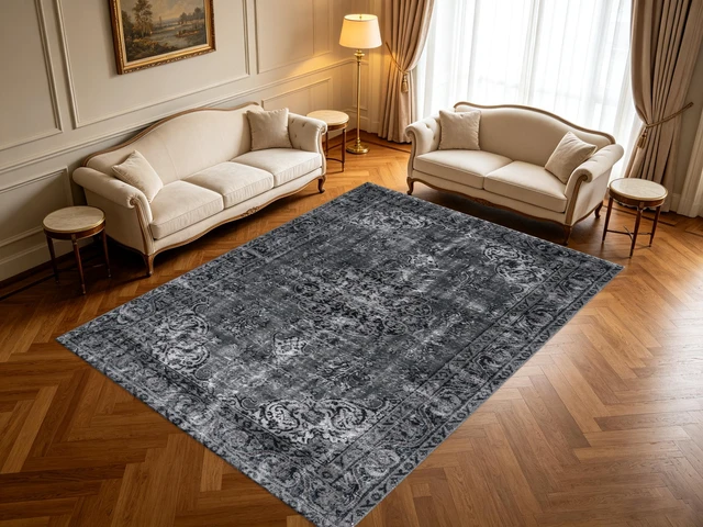 Alt view image 3 of 7 - Solid Tone Printed Area Rug for Living Room Bedroom Decor, Washable, Multiple Sizes 6x10,6x8,5x7,4x6,3x5