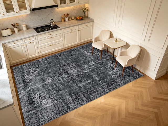 Alt view image 5 of 7 - Solid Tone Printed Area Rug for Living Room Bedroom Decor, Washable, Multiple Sizes 6x10,6x8,5x7,4x6,3x5