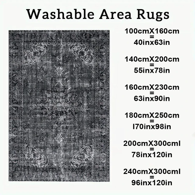Alt view image 4 of 7 - Solid Tone Printed Area Rug for Living Room Bedroom Decor, Washable, Multiple Sizes 6x10,6x8,5x7,4x6,3x5