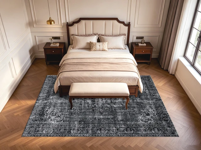 Alt view image 5 of 7 - Solid Tone Printed Area Rug for Living Room Bedroom Decor, Washable, Multiple Sizes 6x10,6x8,5x7,4x6,3x5