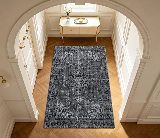 Alt view image 7 of 7 - Solid Tone Printed Area Rug for Living Room Bedroom Decor, Washable, Multiple Sizes 6x10,6x8,5x7,4x6,3x5