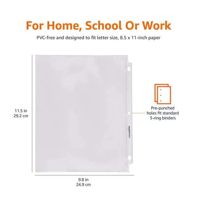 Alt view image 6 of 7 - Sheet Protectors for 3 Ring Binder, Top Loading, Clear Plastic, 1200-Pack