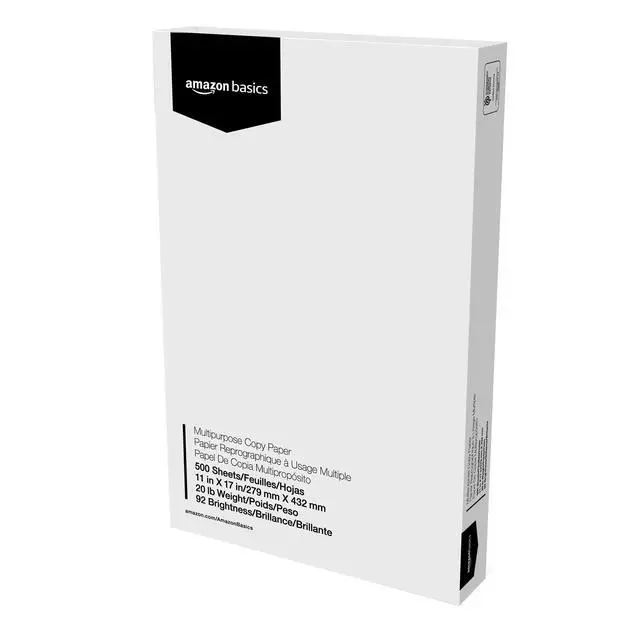 Alt view image 3 of 7 - Multipurpose Copy Printer Paper, 20 lb, 11 x 17 Inches, 5 Reams (2,500 Sheets), 92 Bright White