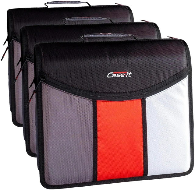 Main image of it The Mighty Zip Tab Zipper Binder - 3 Inch O-Rings - 5 Color Tab Expanding File Folder - Multiple Pockets - 600 Sheet Capacity - Comes with Shoulder Strap - Jet Black D-156-N (Pack of 3)