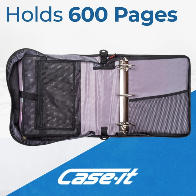 Alt view image 3 of 7 - it The Mighty Zip Tab Zipper Binder - 3 Inch O-Rings - 5 Color Tab Expanding File Folder - Multiple Pockets - 600 Sheet Capacity - Comes with Shoulder Strap - Jet Black D-156-N (Pack of 3)