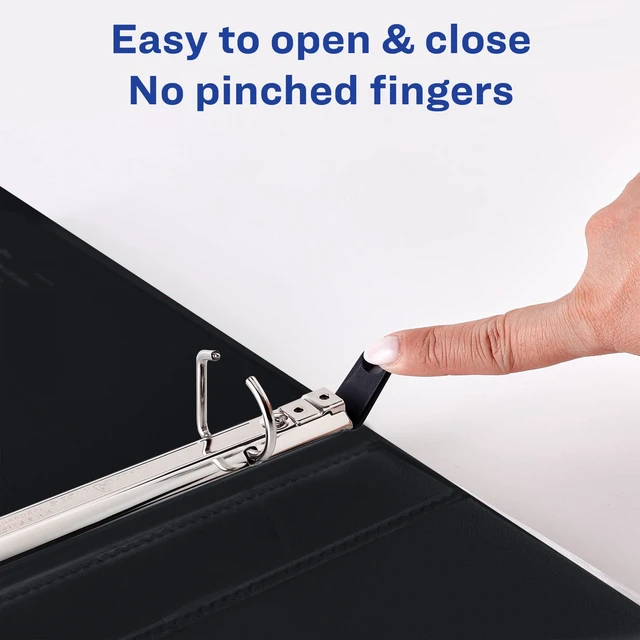 Alt view image 5 of 7 - Heavy Duty View 3 Ring Binder, 0.5" One Touch Slant Ring, Holds 8.5" x 11" Paper, 4 Black Binders (79708)