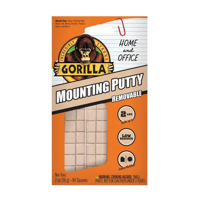 Alt view image 2 of 7 - Mounting Putty, Natural Tan Color, 84 Pre-Cut Squares (Pack of 8) - Non-Toxic Removable & Repositionable Wall Putty