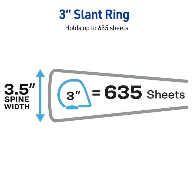 Alt view image 4 of 6 - Durable View 3 Ring Binder,3 Inch Slant Rings,635 Sheet Capacity,Black,Holds 8.5 x 11 Paper,3.5" Wide Spine,DuraHinge for Organizing Reports & Projects (17041),(Pack of 6)