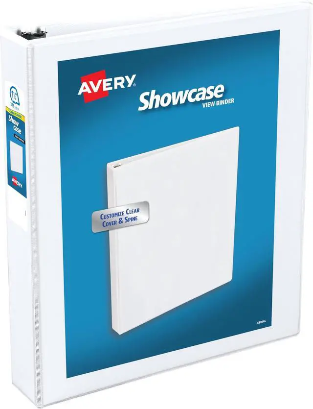 Main image of Economy Showcase View 3 Ring Binder, 1.5" Slant Rings, 375-Sheet Capacity, 2.1 Inch Wide Spine, Great for Home, School Supplies, Office, or Organization Needs, 1 White Binder (Pack of 12)