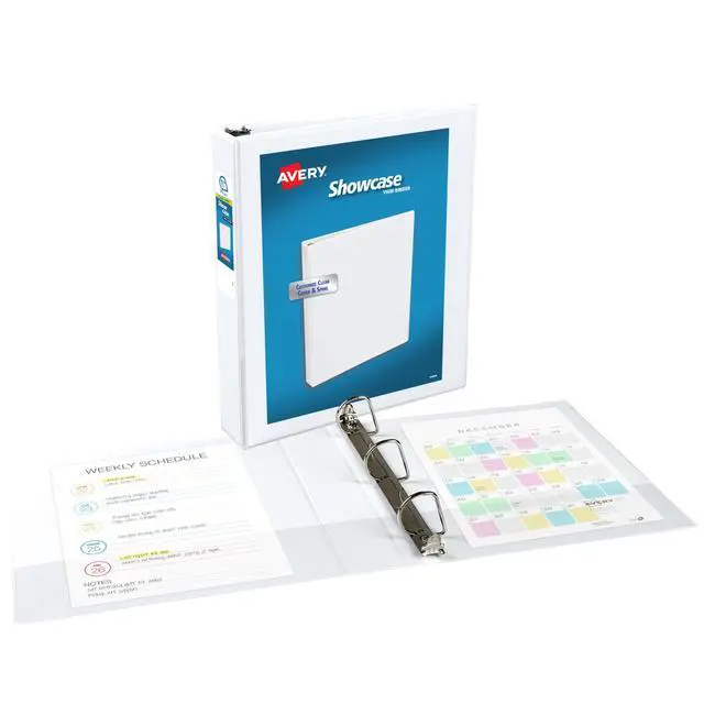 Alt view image 2 of 7 - Economy Showcase View 3 Ring Binder, 1.5" Slant Rings, 375-Sheet Capacity, 2.1 Inch Wide Spine, Great for Home, School Supplies, Office, or Organization Needs, 1 White Binder (Pack of 12)